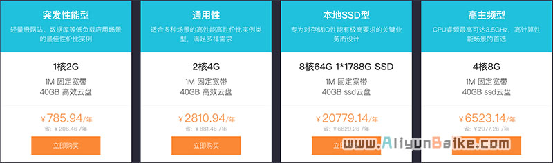 阿里云第四代云服务器推荐购买
