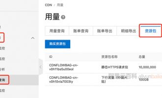 阿里云CDN HTTPS请求数使用及剩余查询