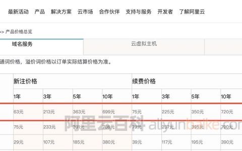 阿里云com域名注册价格和续费价格以及优惠活动（可领优惠券）