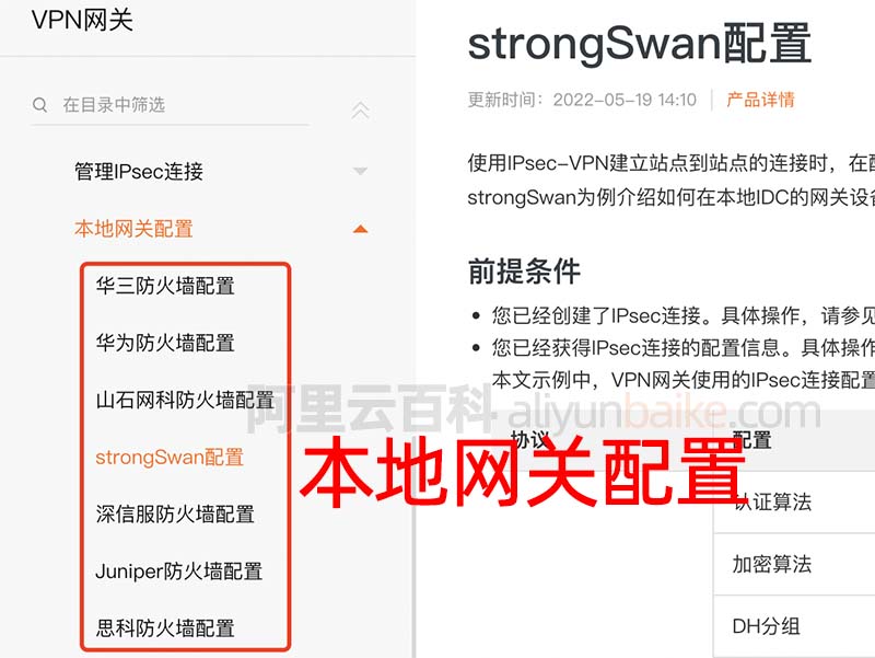 阿里云VPN本地网关配置