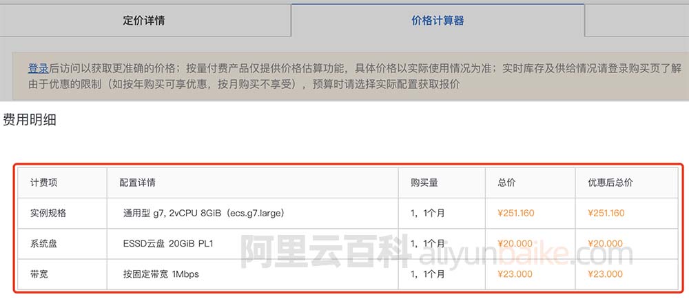 云服务器费用清单