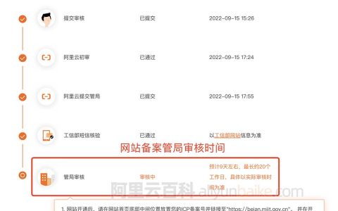 阿里云备案从开始到管局完成通过需要多少天？