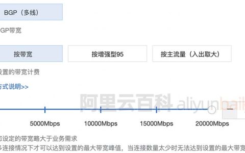 阿里云公网带宽最大可选20000Mbps（2万兆带宽）