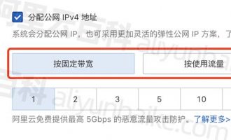 2023阿里云服务器公网IP带宽价格表（按固定带宽/按使用流量）