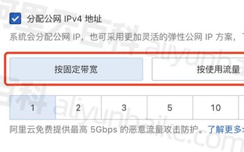 2023阿里云服务器公网IP带宽价格表（按固定带宽/按使用流量）