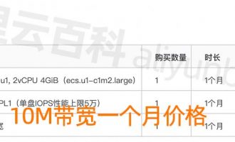 阿里云服务器10M公网带宽收费价格_10M一年和1个月报价