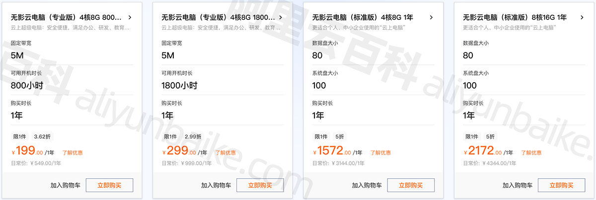 阿里云无影云电脑优惠价格