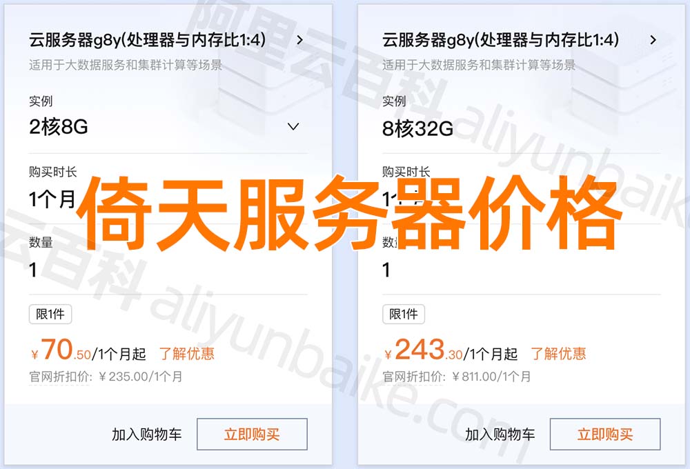 阿里云倚天云服务器c8y、g8y和r8y价格