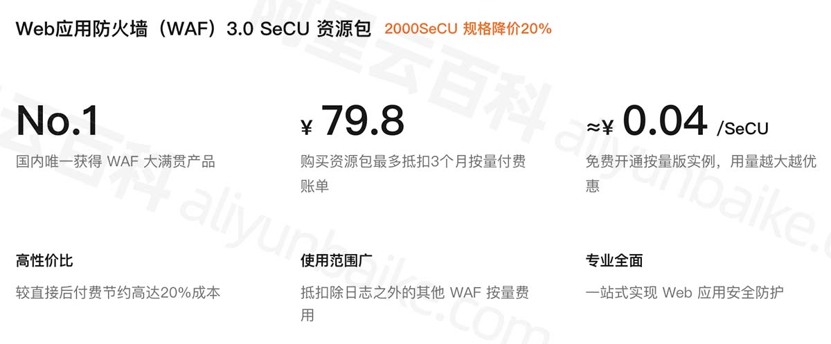 Web应用防火墙（WAF）3.0 SeCU 资源包优惠