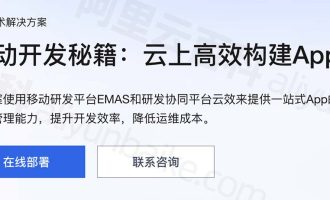 阿里云EMAS和云效高效构建App解决方案（预估费用30元）