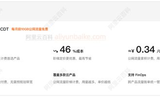 阿里云云数据传输CDT优惠：每月前10GB公网流量免费，价格阶梯定价更优惠