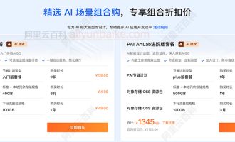 阿里云PAI ArtLab套餐优惠价格：节省计划和OSS收费112元一年