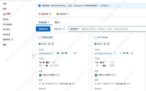 阿里云轻量应用服务器管理控制台（后台）链接地址入口，新手入门教程