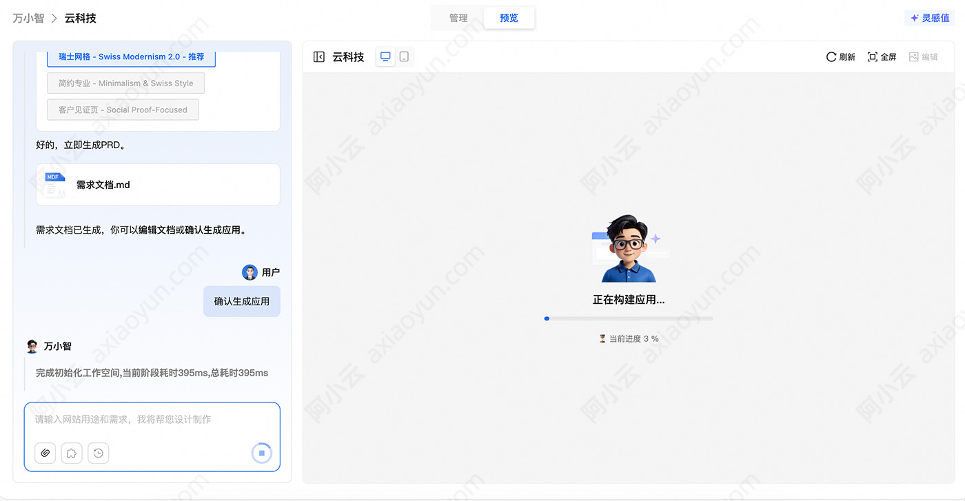 万小智2.0自动部署网站